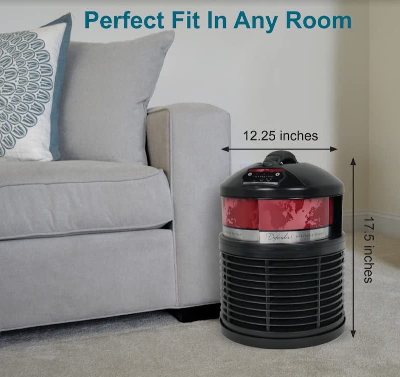 Defender 3x HEPA Air Purifier For Home, Large Rooms, Office, Pets, Smoke, FDA Cleared, Lab Tested