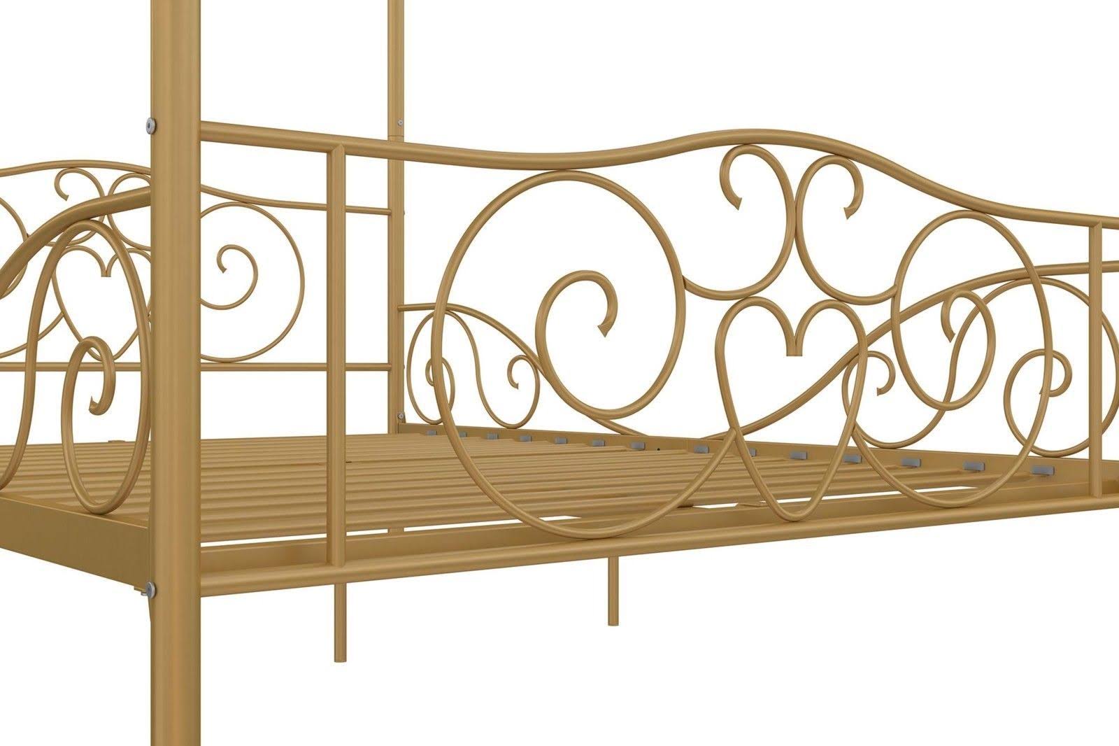 DHP Canopy Metal Bed, Full Size Frame, Gold