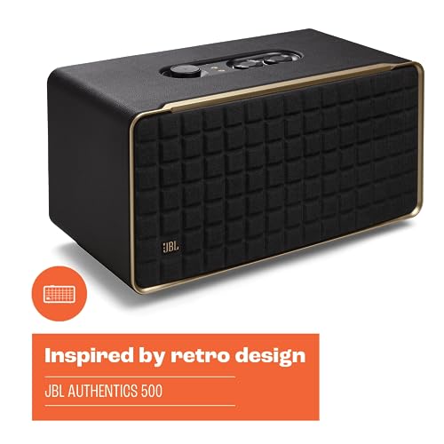 JBL Authentics 200 - Retro Style Smart Home Speaker with Built in Wi-Fi, Bluetooth and Voice Assistants, Alexa and Google Assistant