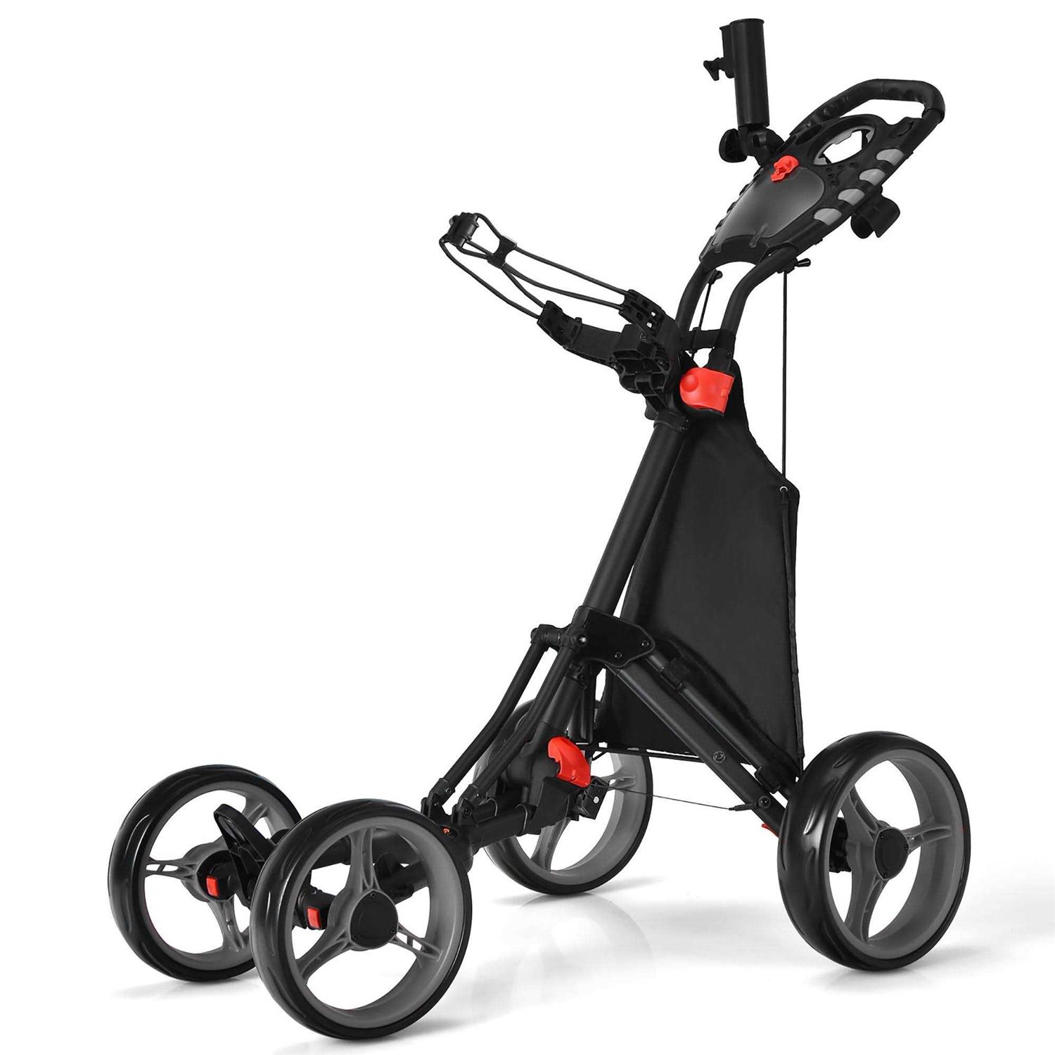 Costway Folding 4 Wheels Golf Push Cart W Scoreboard Adjustable Handle - Sports Supplies Online Store