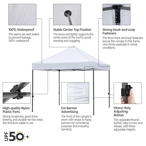 Yaheetech Heavy Duty Pop Up Canopy Tent, 10x20 Commercial Instant Shelter Tent for Wedding, Parties, Adjustable Outdoor Canopy with Wheeled Carry Bag