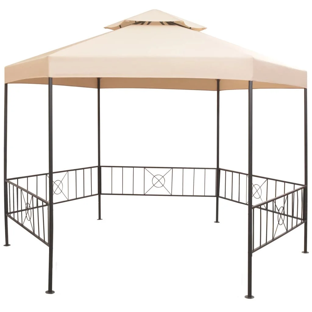 walmeck Garden Marquee Gazebo Pavilion Tent Beige 127.2"x104.3"
