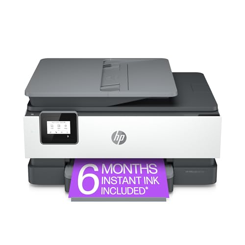 HP OfficeJet 8015e Wireless Color All-in-One Printer, 6 month Instant Ink trial included