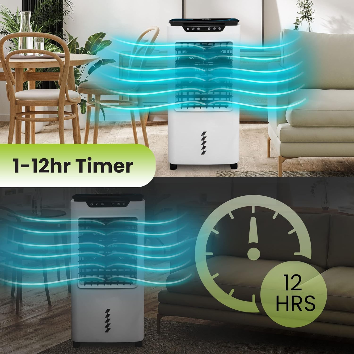 Gorilla Gadgets Powerful Swamp Cooler 5300 CFM, 7 Gallons Water Tank, Portable Indoor Evaporative Air Cooler, Remote Included, Swing Mode