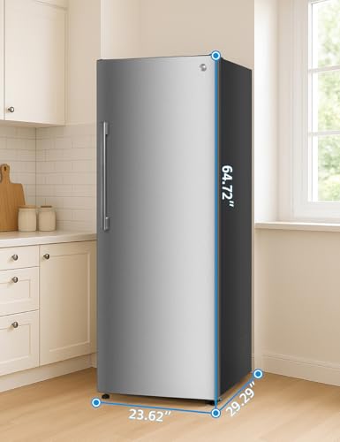 Commercial Cool 11.1 Cu. Ft. Convertible Freezer Refrigerator, Upright Fridge with Glass Shelves, Reversible Door, ENERGY STAR rated, Auto Defrost