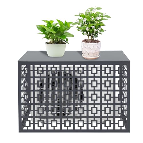Ageanbri Aluminum Alloy Air Conditioner Freestanding Louvered Space Divider Air Conditioner Fence Outdoor Metal Privacy Fence Cover for Different
