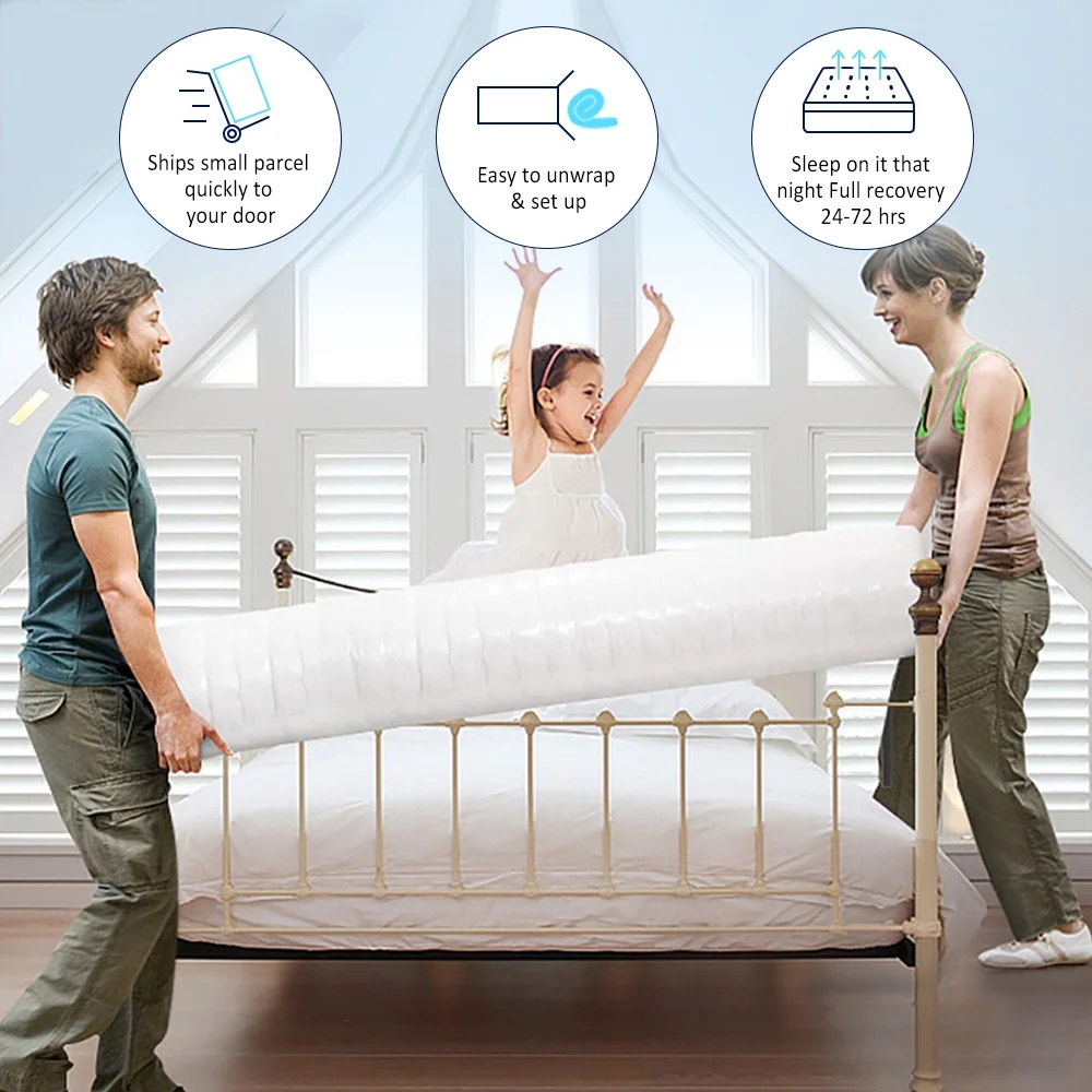 10 Inch Queen Mattress with Pillows, 4 Sizes Gel Memory Foam Mattress Bed in a Box Medium Firm Hybrid Mattress CertiPUR-US Certified 10-year Warranty