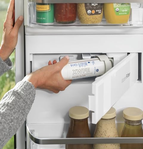 GE XWFE Refrigerator Water Filter, Genuine Replacement Filter, Certified to Reduce Lead, Sulfur, and 50+ Other Impurities