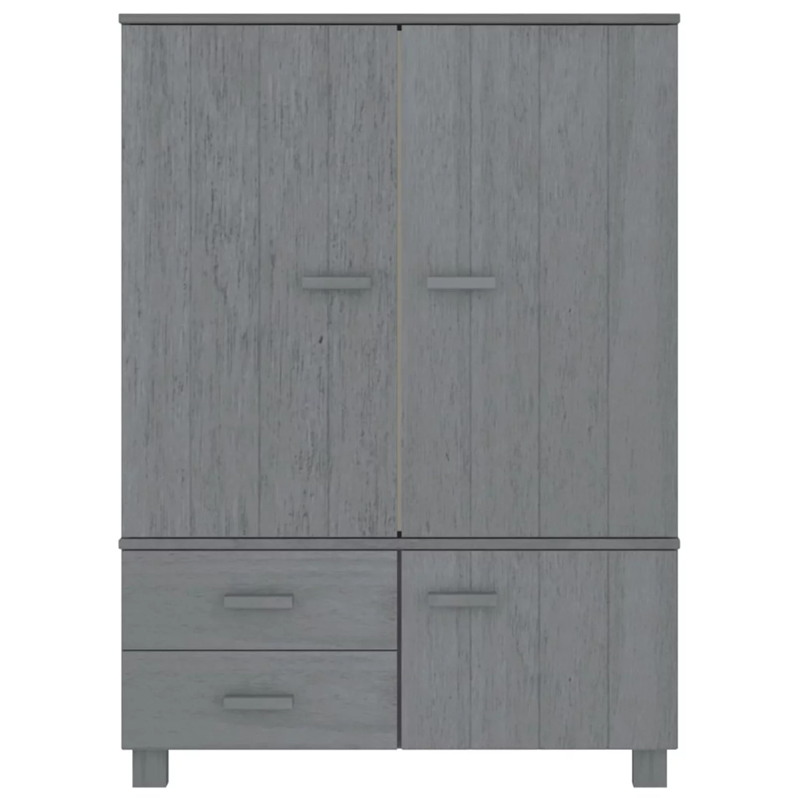 Walmeck Wardrobe Dark Gray 39"x17.7"x53.9" Solid Wood Pine