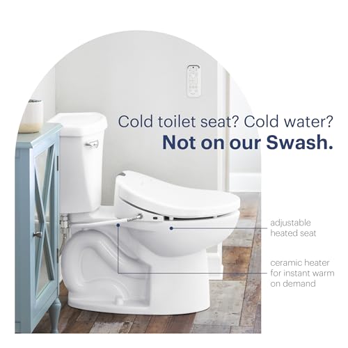 Brondell LS1800-EW Swash Electric Bidet Toilet Seat With Oscillating Stainless Steel Nozzle