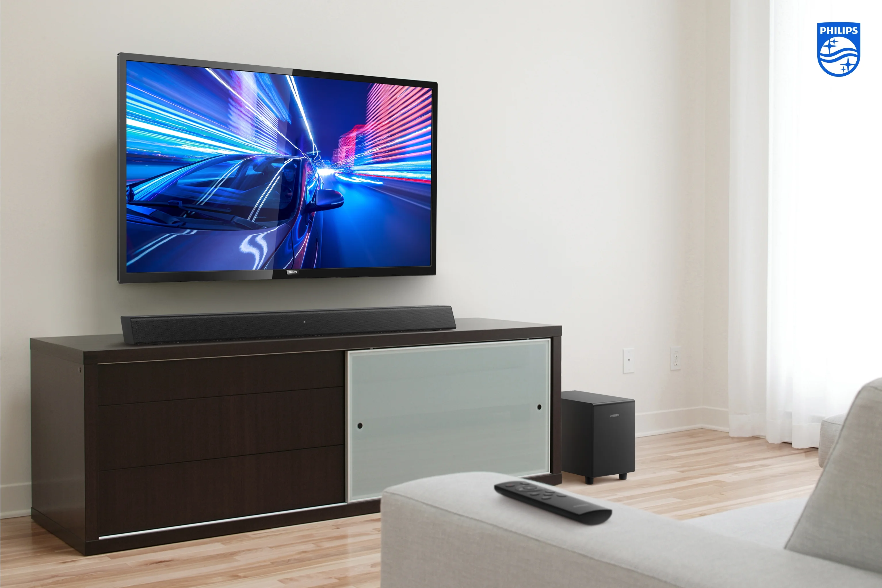 Philips B5306 2.1 Channel Soundbar with Wireless Subwoofer