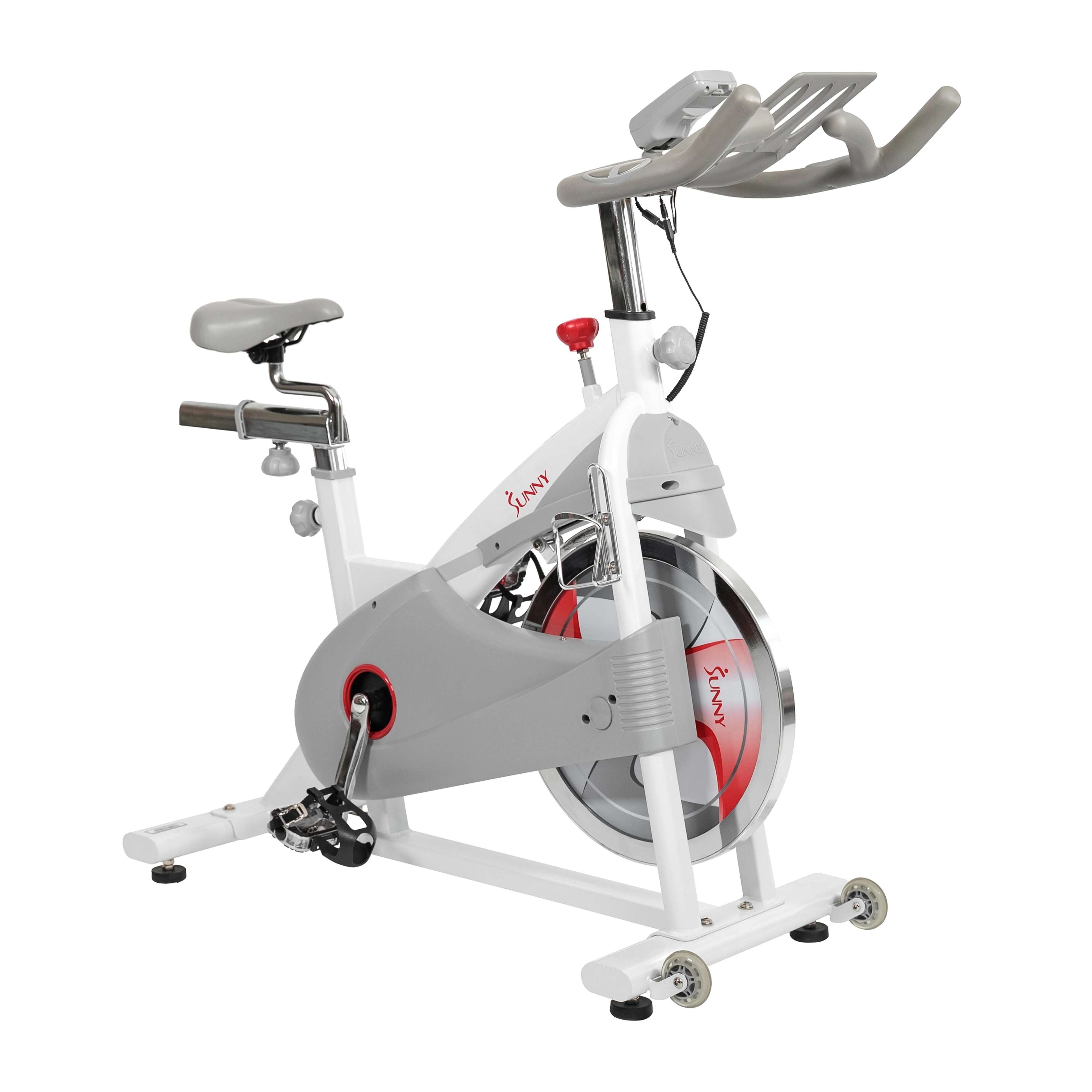 Sunny Health & Fitness Magnetic Belt Drive Indoor Premium Stationary Studio Cycling Exercise Bike Trainer for Home, SF-B1876