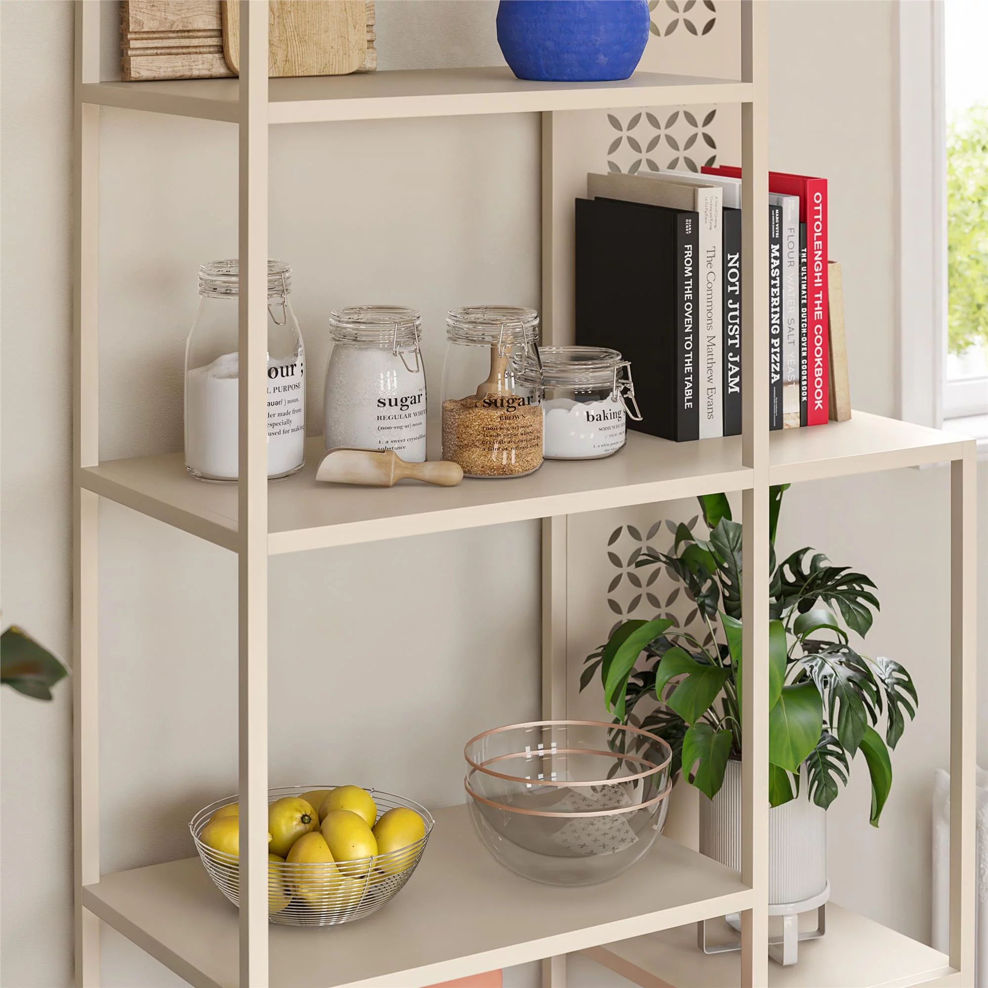 Mr. Kate Annie Metal Bookcase, Parchment