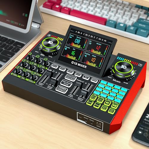 Podcast Microphone Bundle with Live Sound Card Audio Mixer