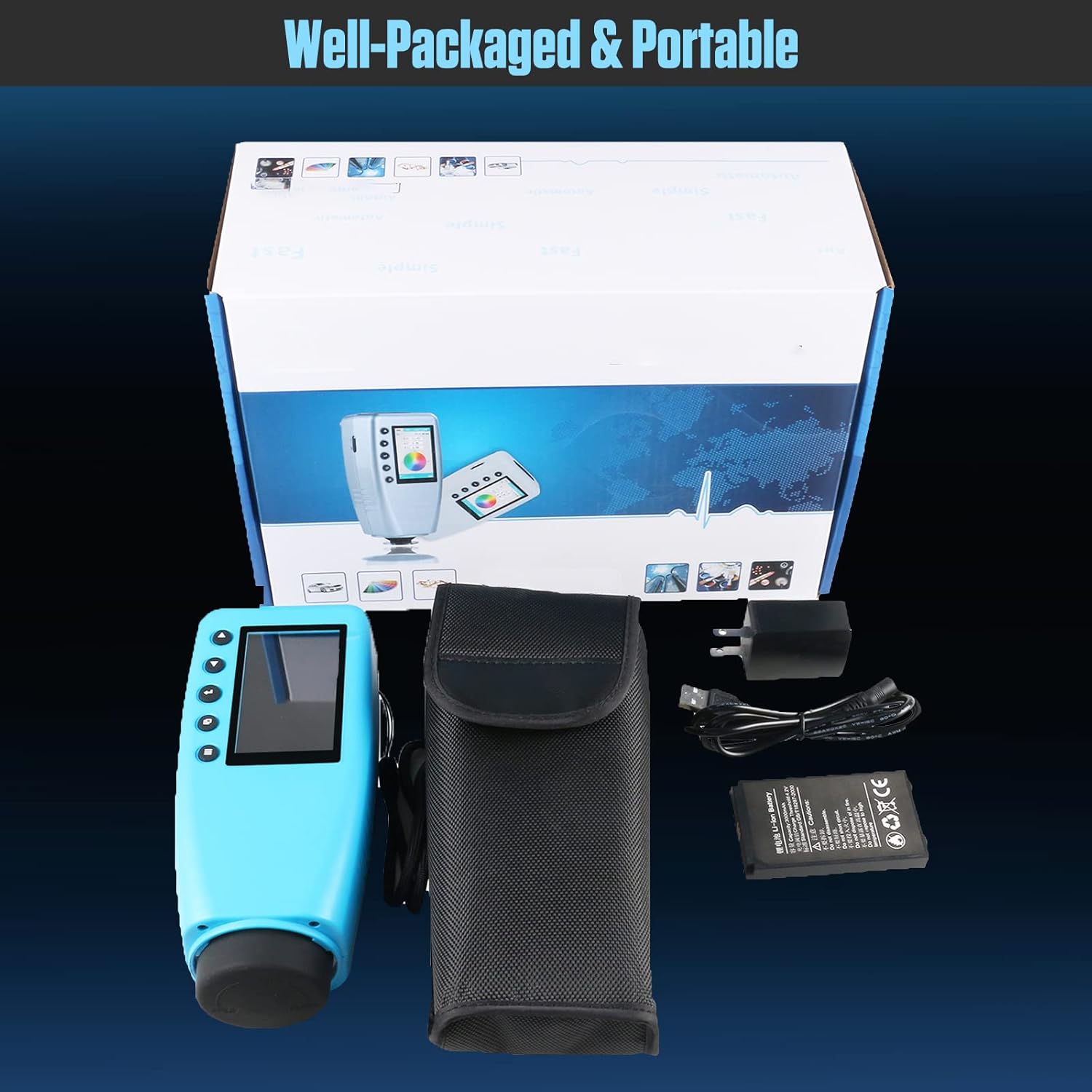 Precise Portable Color Analyzer Digital Color Reader with 8mm Aperture and True -Color Display Test Kit
