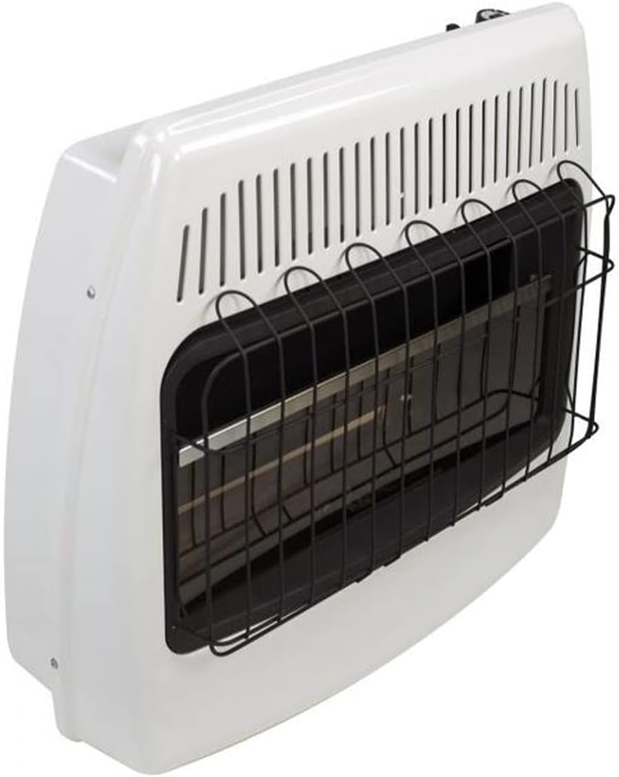 UTY 30,000 BTU Natural Gas Heater for Indoor Home Garage Use - with Free Standing Legs, Black, 27.5 x 11.5 x 27 inches