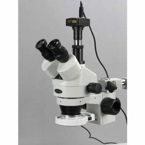 Amscope 3.5X-90X Trinocular LED Boom Stand Stereo Microscope + 5MP Camera