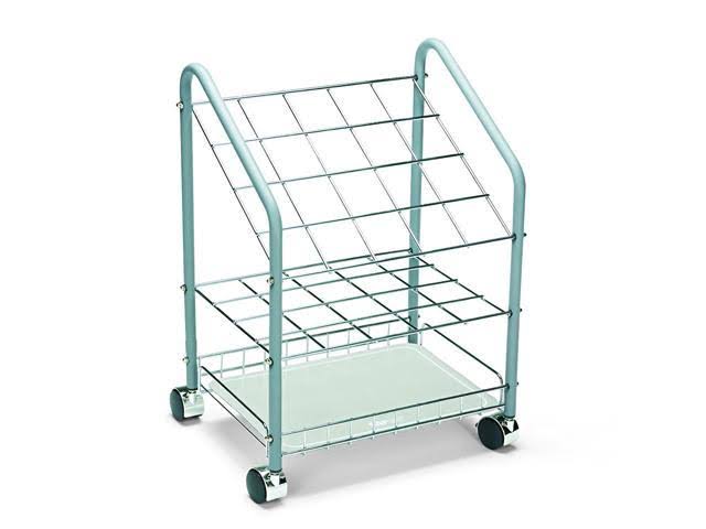 Safco Tubular Steel Wire Roll File, 20 Compartment, Light Gray