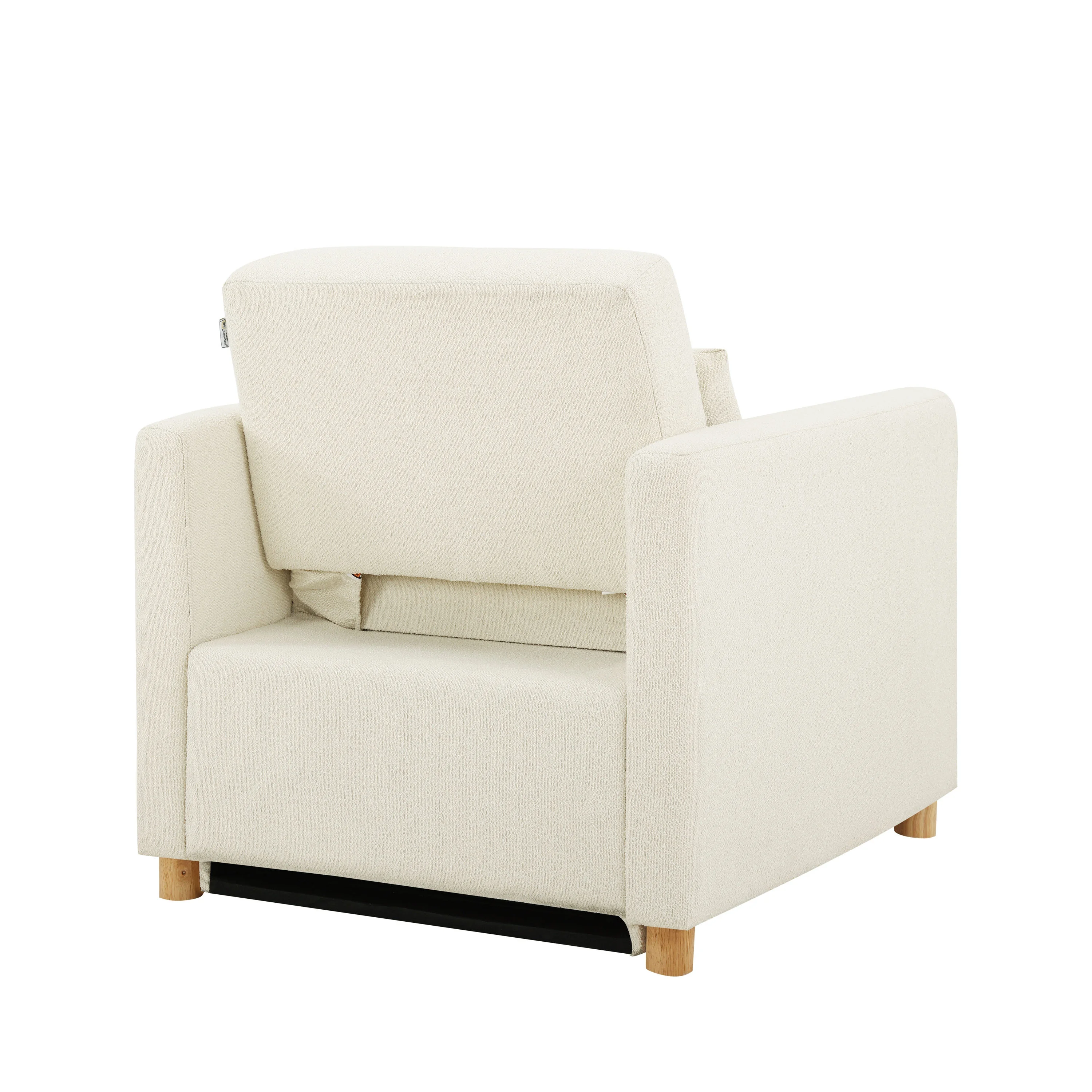 Serta Carly Scandinavian Style Convertible Chair, Ivory Fabric