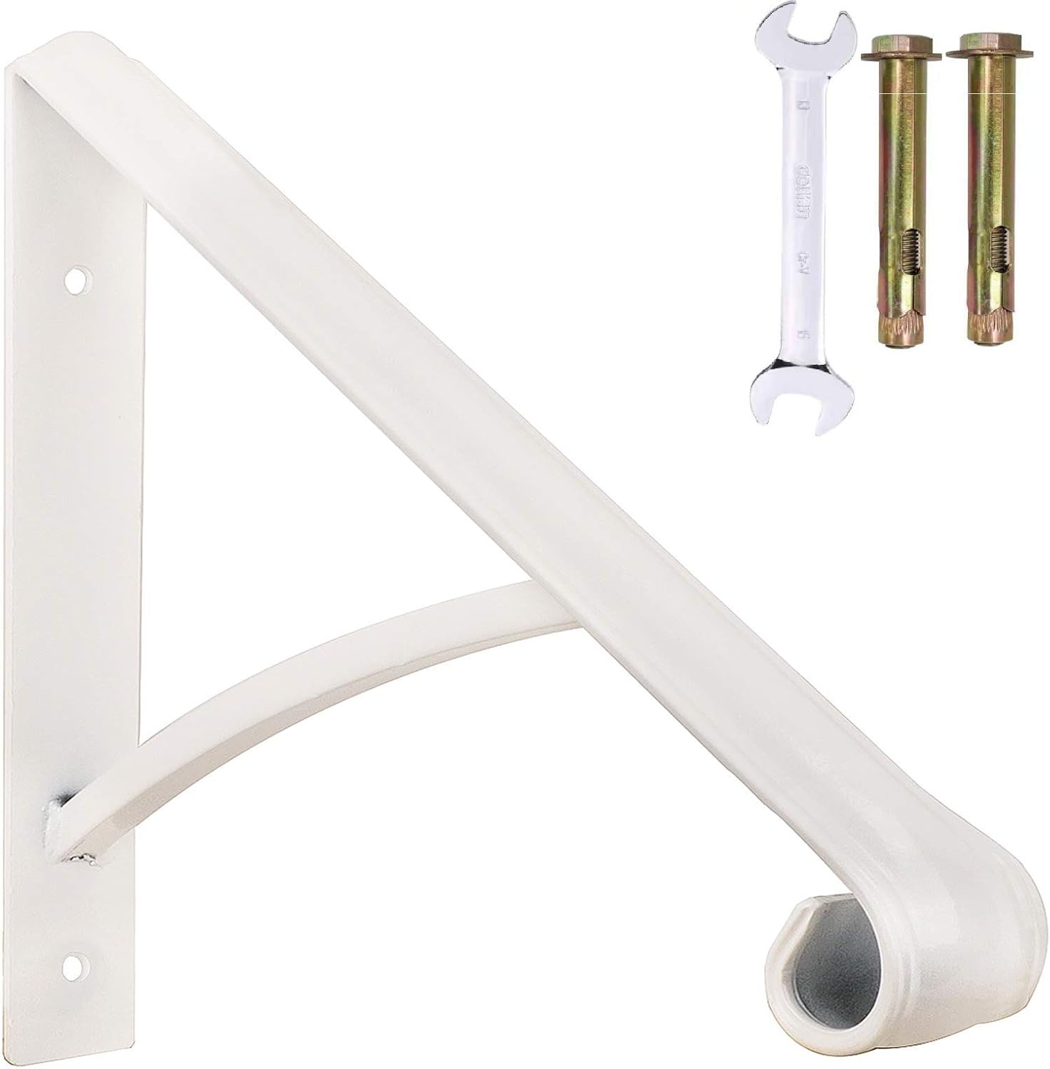 VOTZT Handrails for Outdoor Steps Stair Railing Kit Gray Metal Handrail Bracket Picket Fits 1 to 2 Step Wrought Iron Safety Staircase Handrails（Gray）
