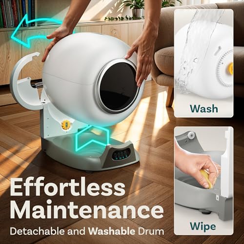 Self Cleaning Litter Box with Auto Safety Sensors for Multiple Cats - Automatic Cat Litter Box Self-Cleaning