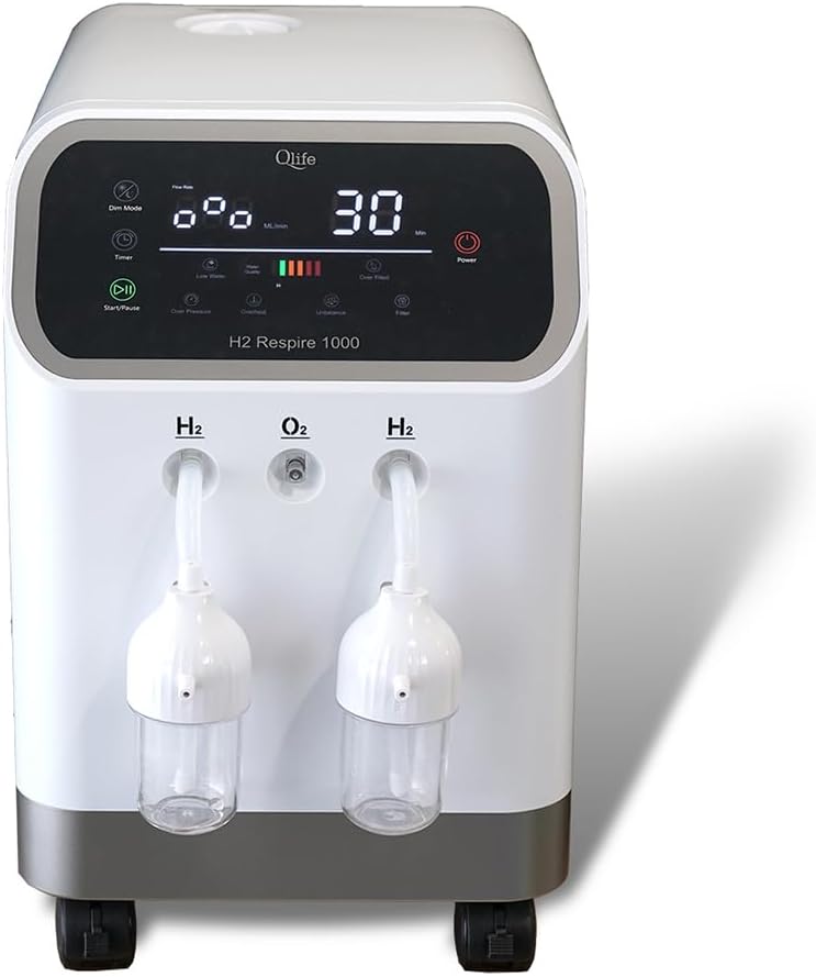 Qlife H2 Respire 1000 Clinical Molecular Pure Hydrogen & OxyHydrogen Browns Gas Inhalation System | Hydrogen Water Generator | German Electrode SPE