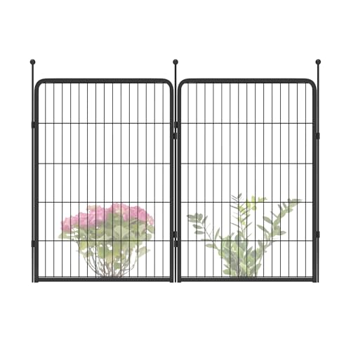 FXW Garden Fence 40in(H) x 36.0ft(L), 16 Panels Decorative Dog Fence Outdoor for The Yard – Heavy Duty Metal Animal Barrier for Dog and Rabbit
