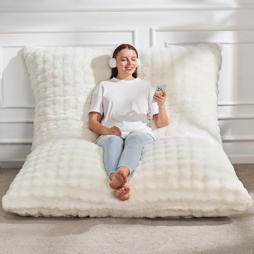 Hobestluk 3 in 1 Bean Bag Chair Giant Bean Bag Chairs Convertible Bean Bag Floor Cushion with Machine Washable Cover