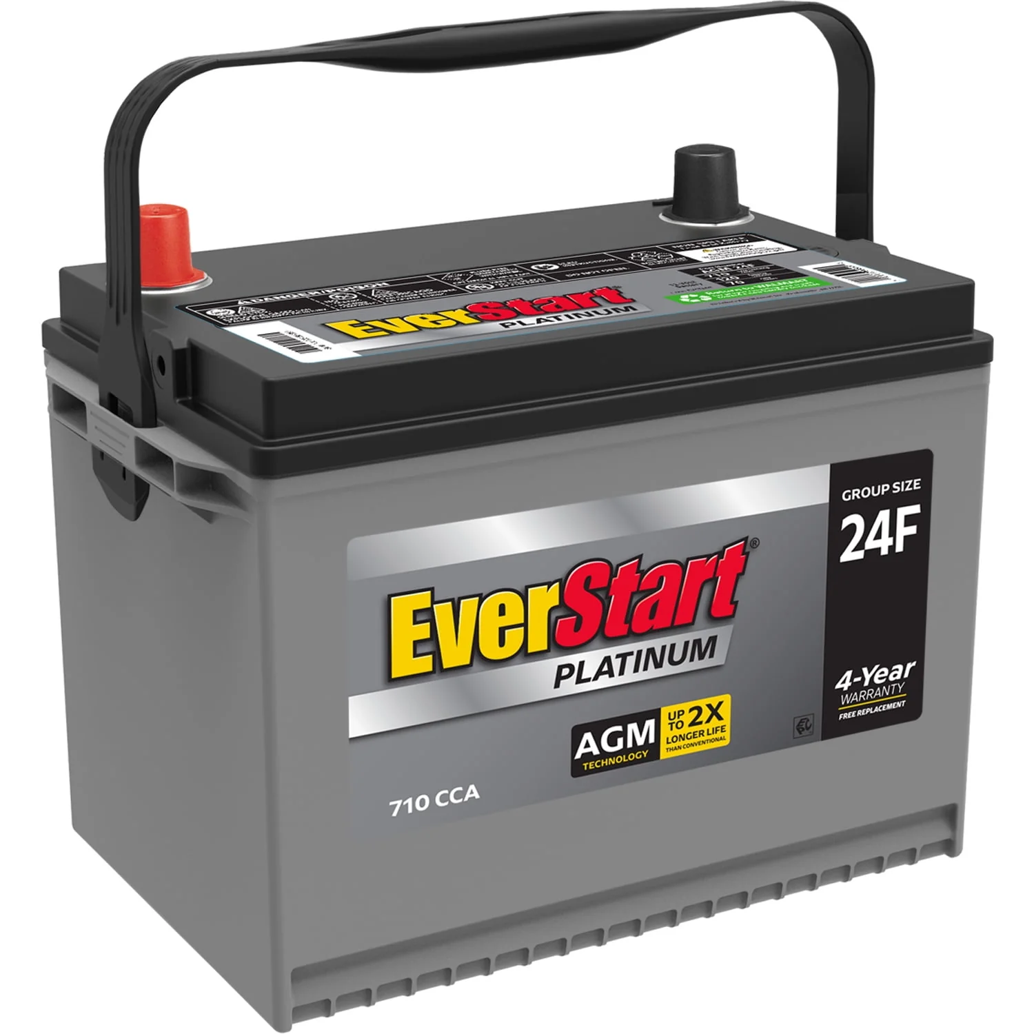 EverStart Platinum AGM Automotive Battery, Group Size 24F 12 Volt, 750 CCA