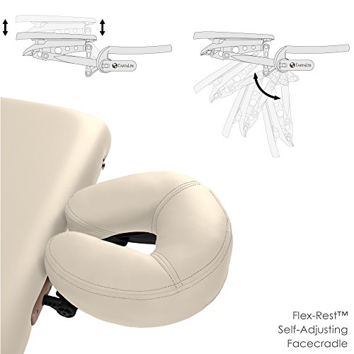 EARTHLITE Portable Massage Table Package AVALON – Reiki Endplate, Premium Flex-Rest Face Cradle & Strata Cushion, Carry Case (30”x73”)