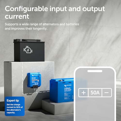 Victron Energy Orion XS Smart DC to DC Battery Charger 12/12 50A (700W) - IP65 Dust & Waterproof - Fully Configurable - Remote Management Possible