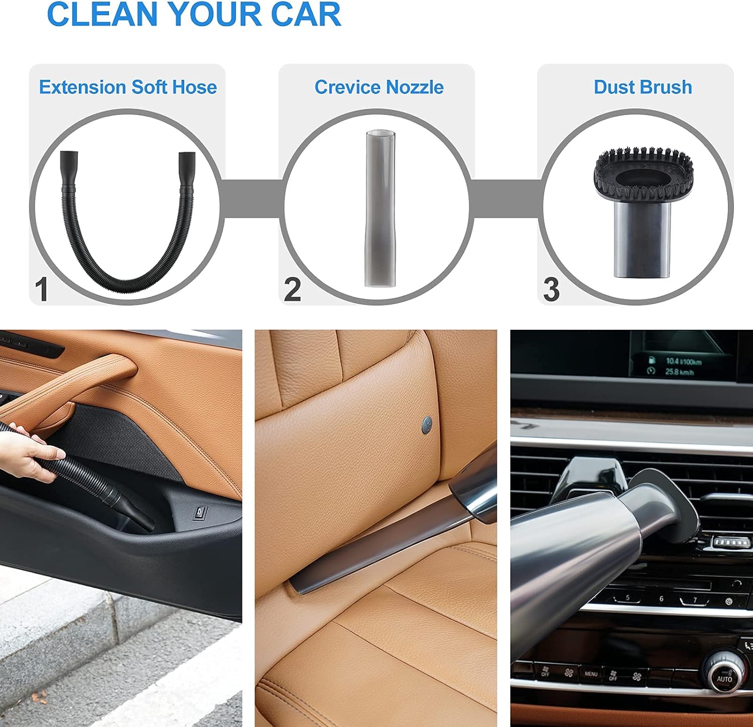 BOKIC Car Vacuum Cleaner Cordless, Cord-Free Handheld Vacuum Rechargeable, Portable High Power 8000Pa