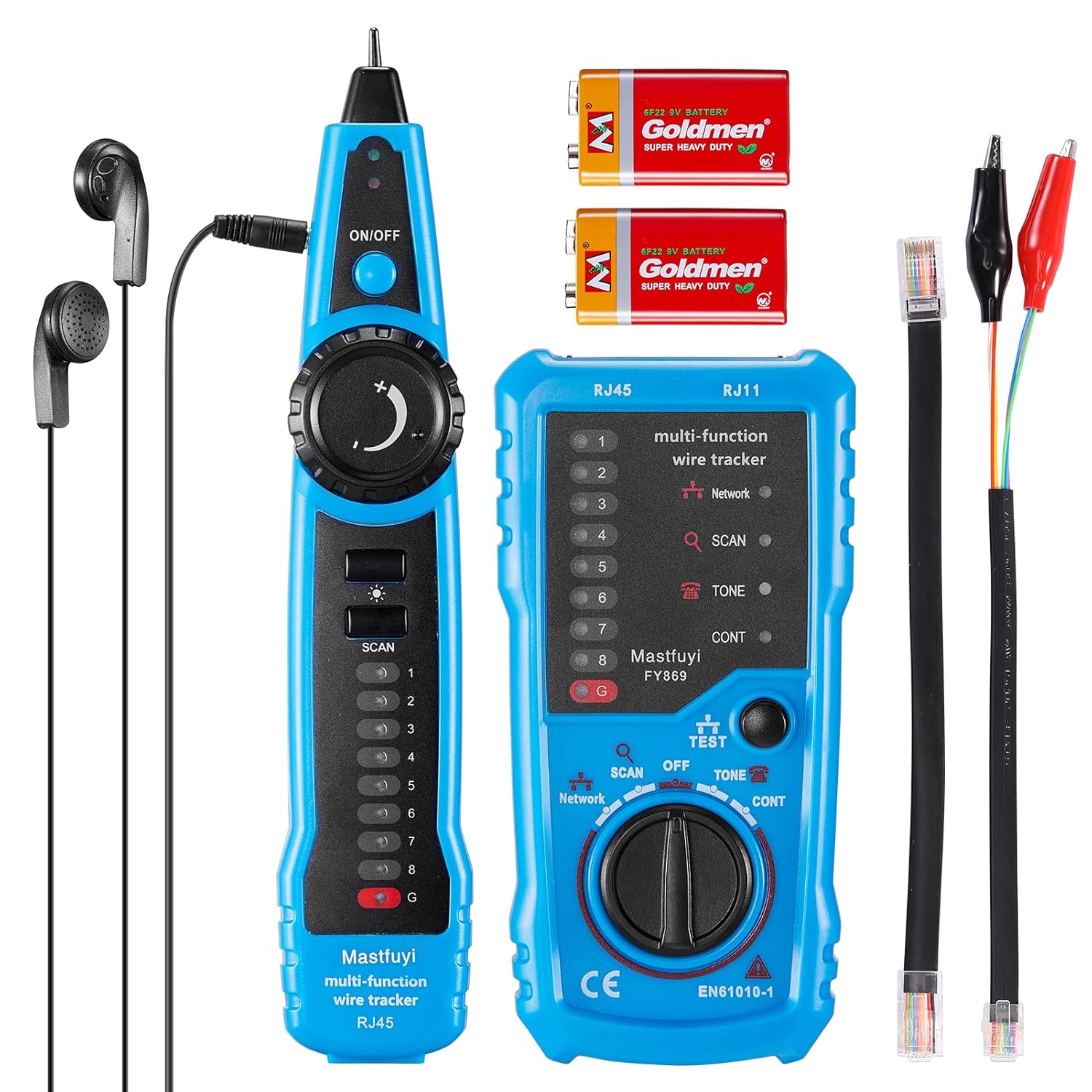 Network Cable Tester, RJ11 RJ45 Line Finder, Wire Tracker Multifunction with Probe, Ethernet LAN Network Cable Maintenance Collation