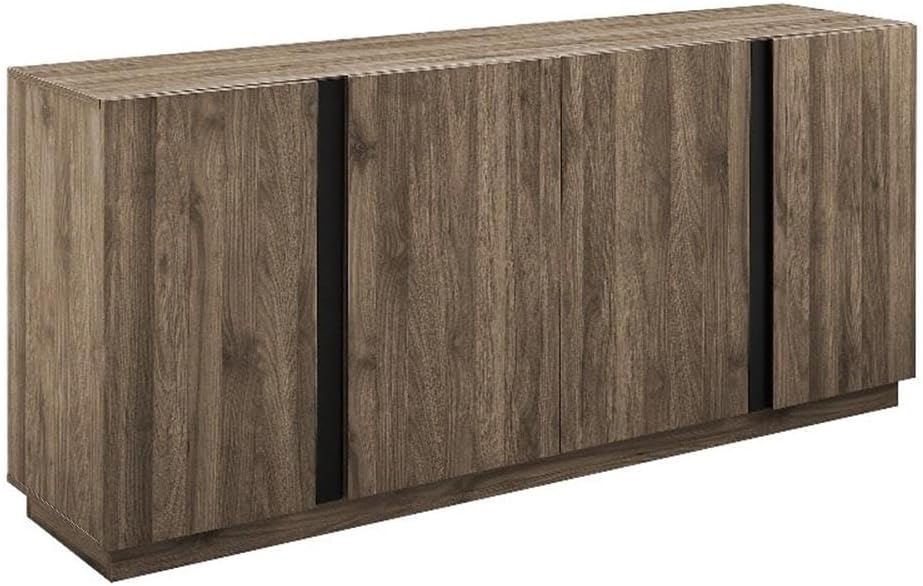 Pemberly Row 70" Modern 4-Door Wood Sideboard in Slate Gray Finish