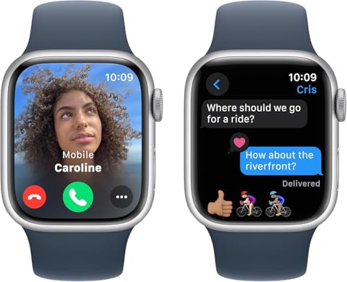 Apple Watch Series 9 [GPS 45mm] Midnight Aluminum Case with Midnight Sport Band, S/M (Renewed) - Radiant Selections