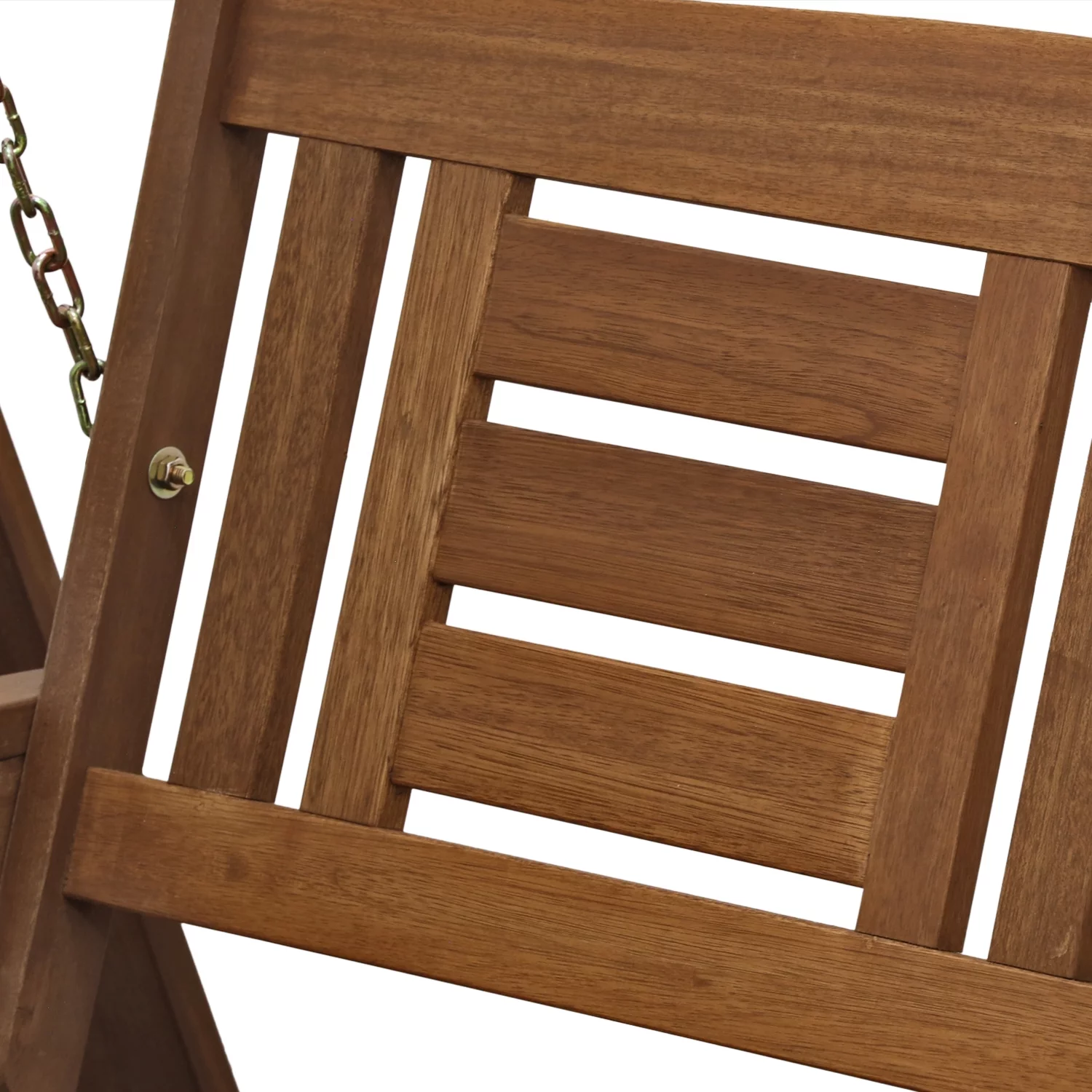 Furinno Tioman Hardwood Hanging Porch Swing with Stand, Seating Capacity 3