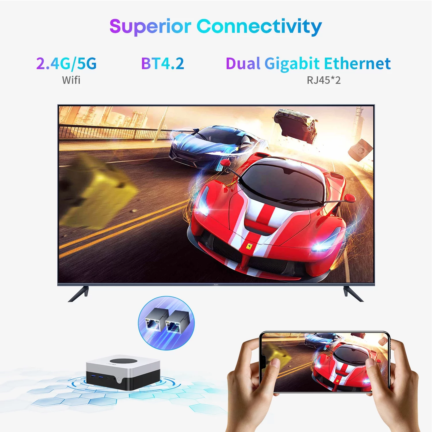 CHUWI LarkBox X Mini PC,512GB SSD 12GB RMA,Intel 12th Gen N100(up to 3.40Ghz),Windows 11 Mini Gaming/Bussiness Desktop Computers,WIFI 6