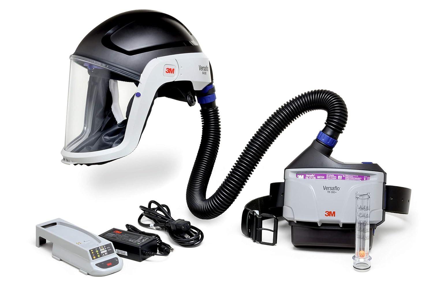 3M PAPR Respirator, Versaflo Powered Air Purifying Respirator Kit, TR-300N+ HIK, Heavy Industry, Hard Hat Assembly