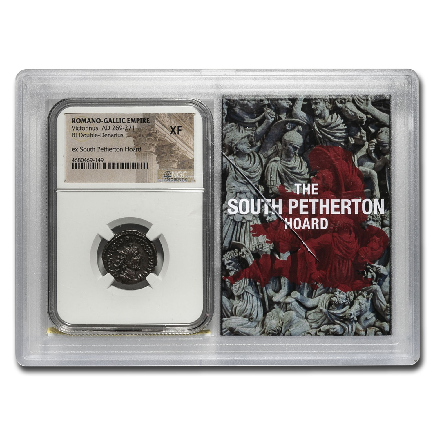 Roman BI Dbl Denarius Victorinus XF NGC (Petherton Hoard Vault)