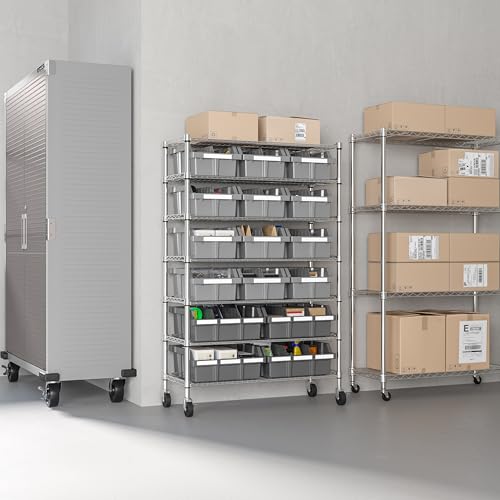 Seville Classics Heavy Duty NSF Bin Rack Solid Steel Wire Shelving Storage Unit, Patented Organizer for Garage, Warehouse, Office, Restaurant