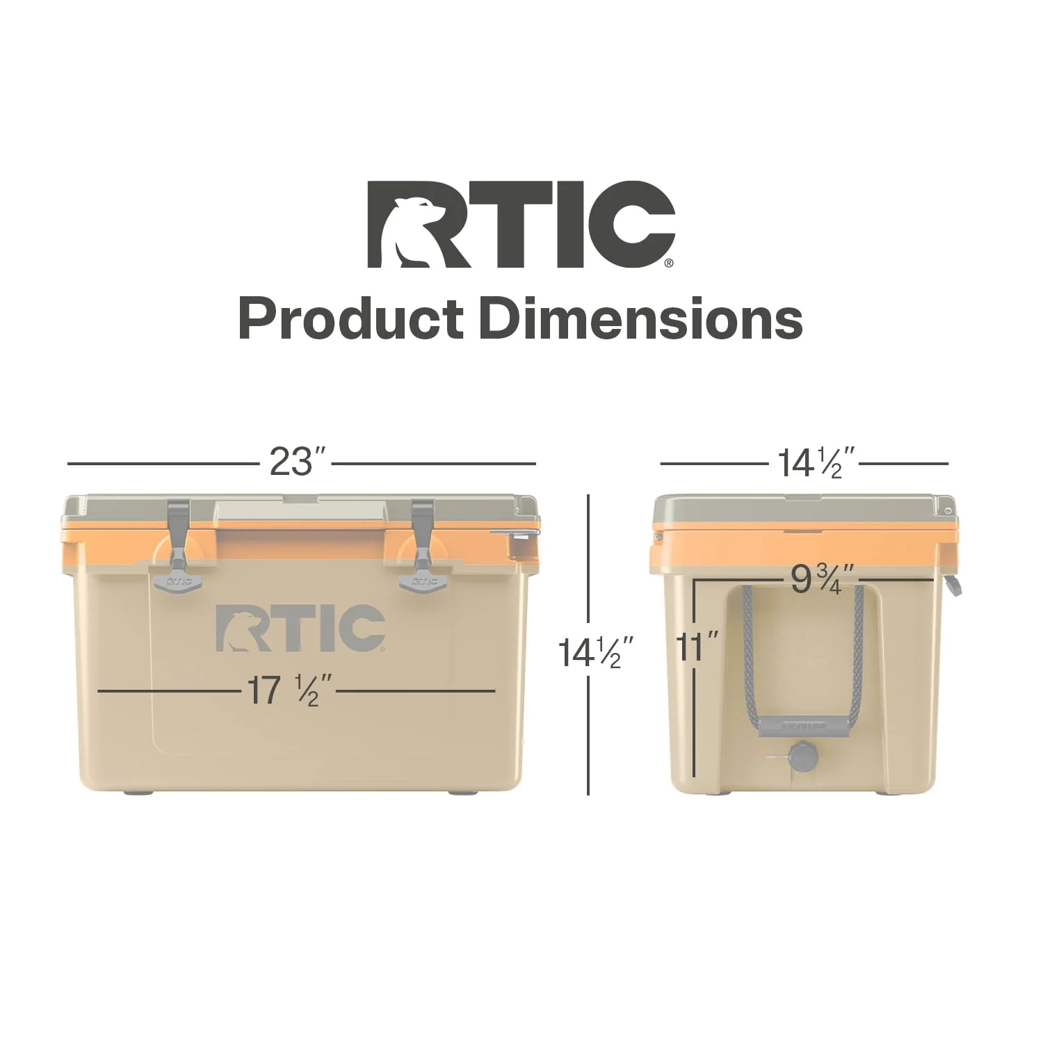 RTIC 52 QT Ultra-Light Hard-Sided Ice Chest Cooler, Dark Grey And Cool Grey, Fits 76 Cans