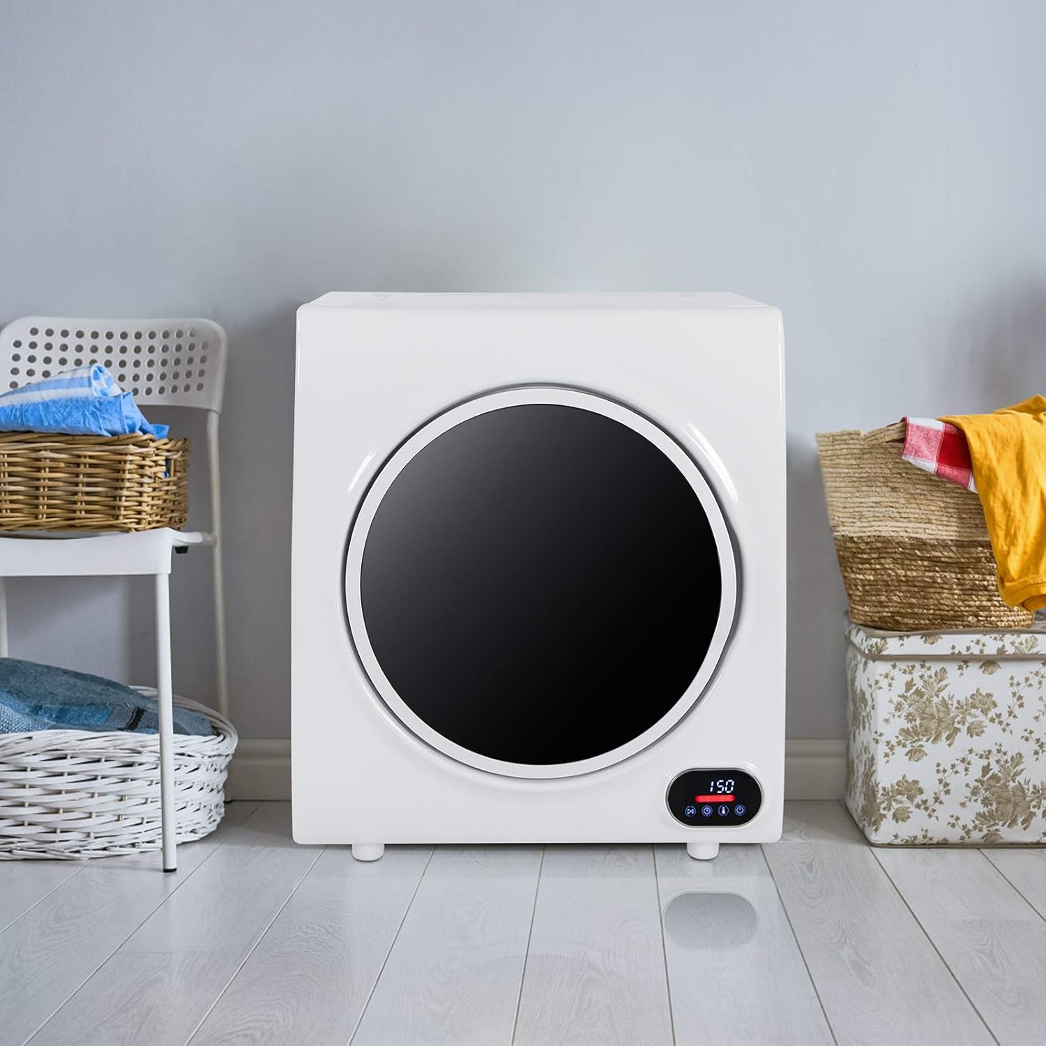 Winado Compact Laundry Dryer 9lbs Capacity, 2.6 cu.ft Portable Clothes Dryer, Front Load Dryer w/LED Control Screen