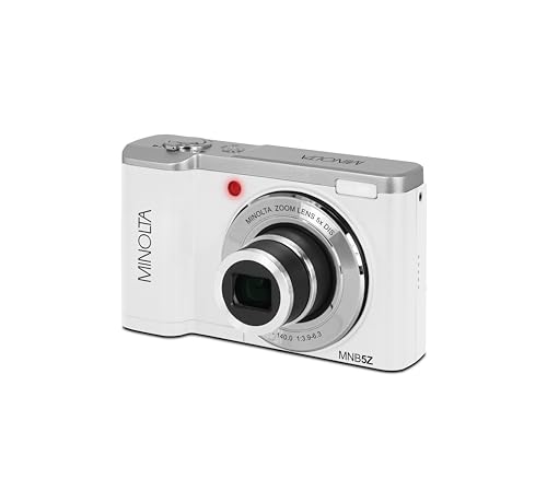 Minolta 56MP Dual Lens Digital Camera &ndash; 5X Optical Zoom, 5K Ultra HD Video, CMOS Sensor, 2.8-inch LCD Screen, Stabilization, Selfie Lens