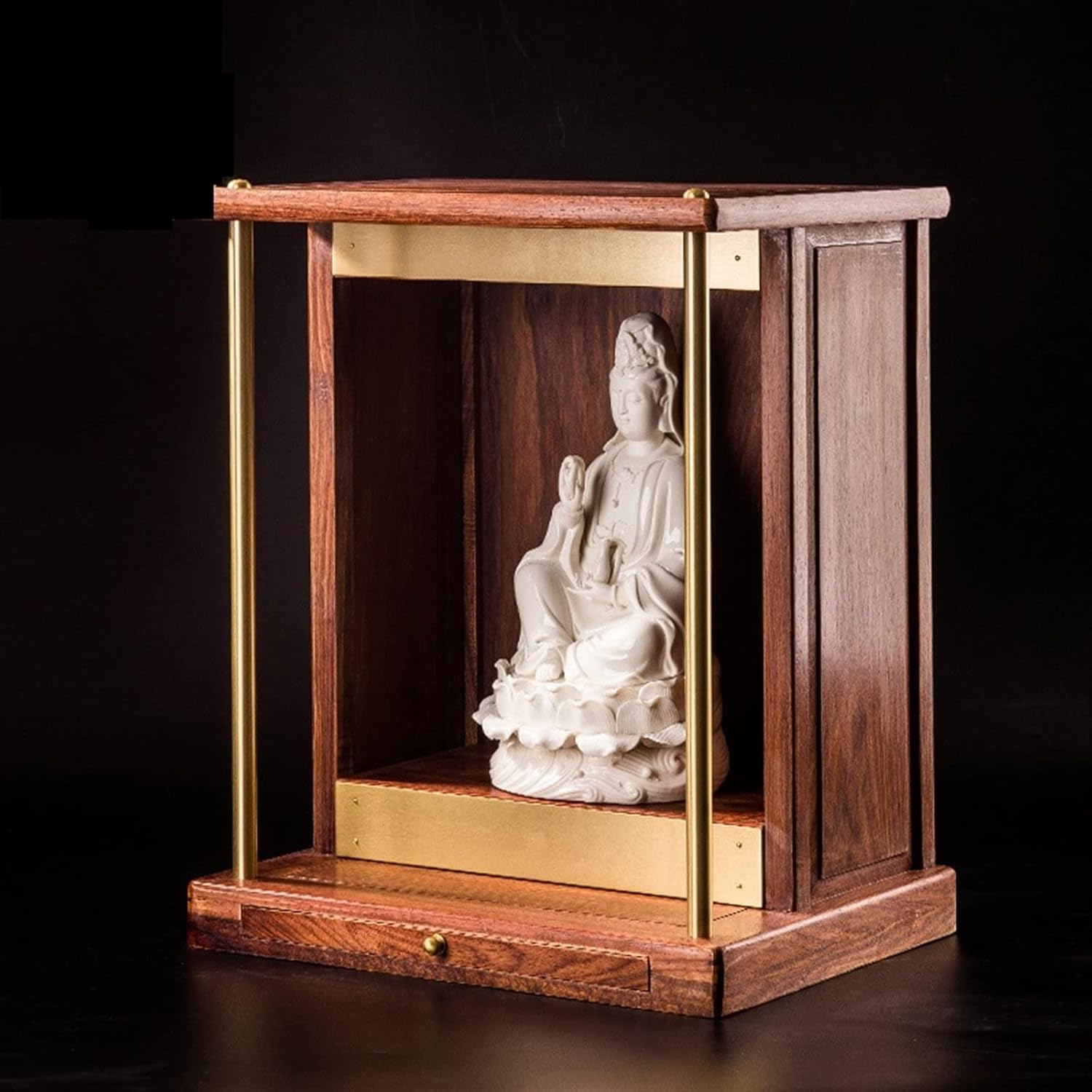 Buddha Altar Shelf Small Modern and Minimalist Household Hanging Wall Style New Chinese Style Rosewood Solid Wood Platform for Guanyin Shrine Hanging