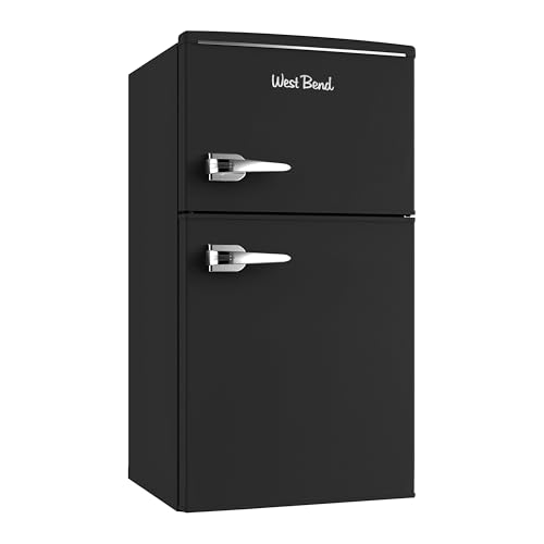 West Bend Mini Fridge with Freezer Retro-Styled for Home Office or Dorm