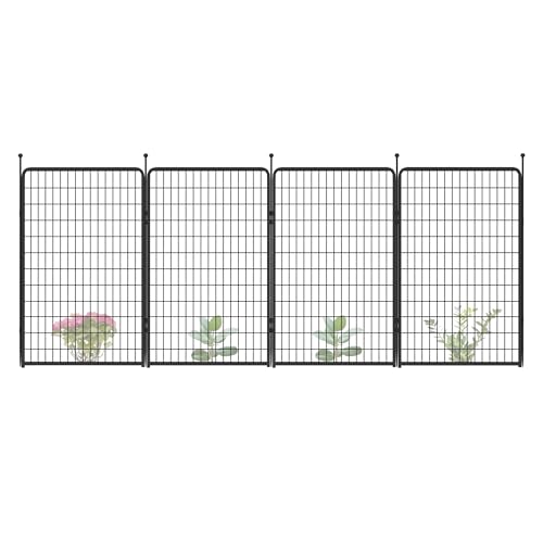FXW Garden Fence 40in(H) x 36.0ft(L), 16 Panels Decorative Dog Fence Outdoor for The Yard – Heavy Duty Metal Animal Barrier for Dog and Rabbit