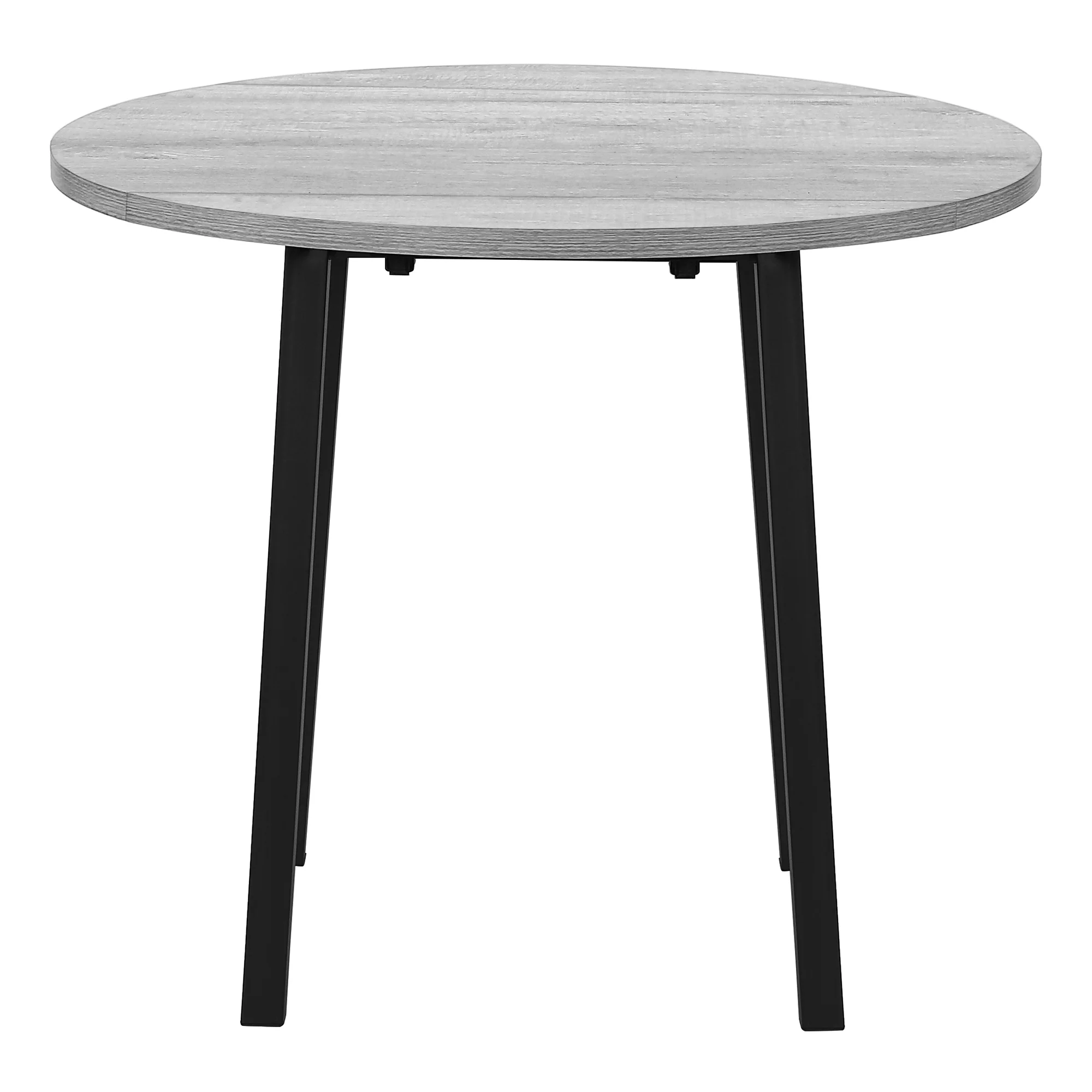 Gray Dining Table Set - 3pcs Set - Small - 35" Drop Leaf - Kitchen - Black Metal