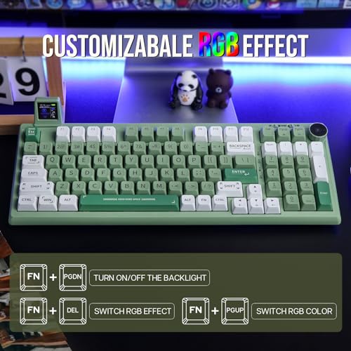 EPOMAKER RT100 97 Keys Gasket BT5.0/2.4G/USB-C Mechanical Keyboard with Customizable Display Screen, Knob, Hot Swappable Socket