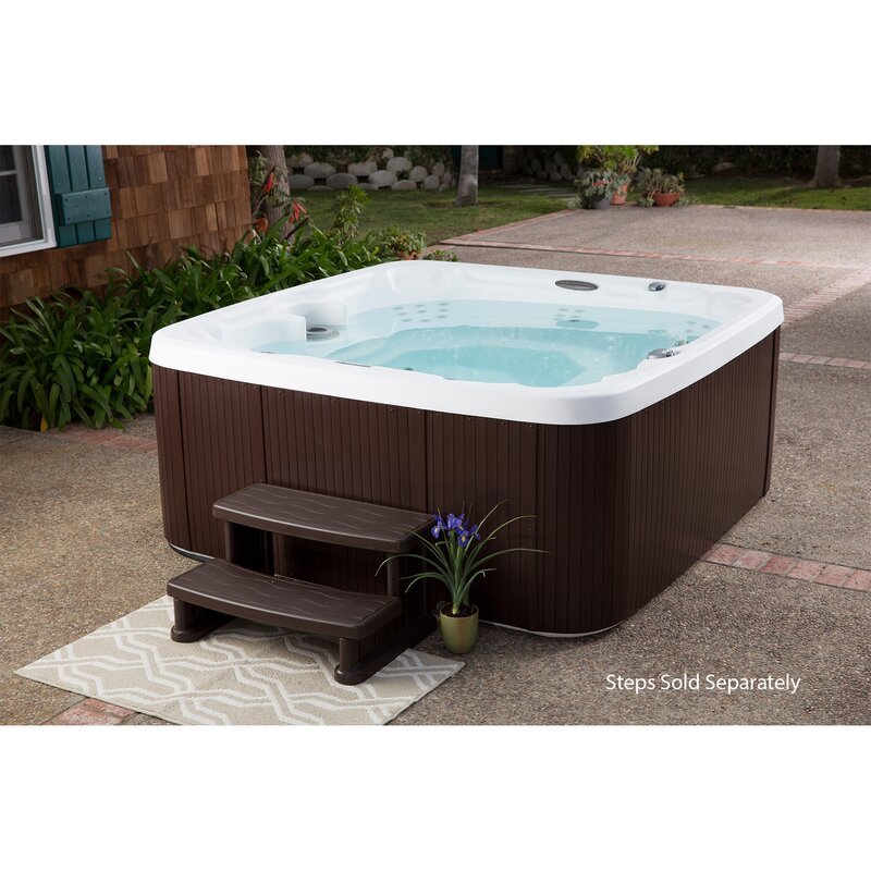 Lifesmart Spas 7 - Person 65 - Jet Square Hot Tub with Ozonator in Espresso