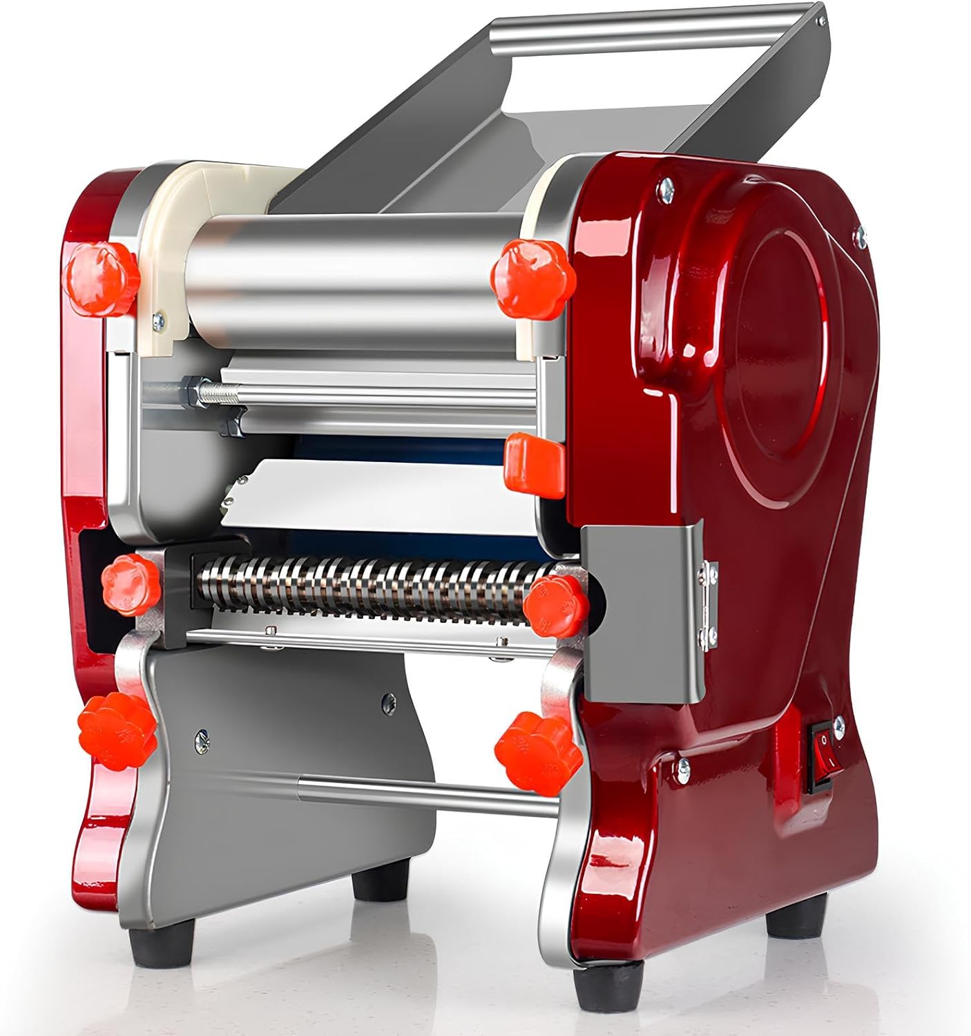 Electric Pasta Maker Home Pasta Making Machine 550W Automatic Noodle Machine Full Stainless Steel Dual Knife No Disassembled for Home Commercial Use